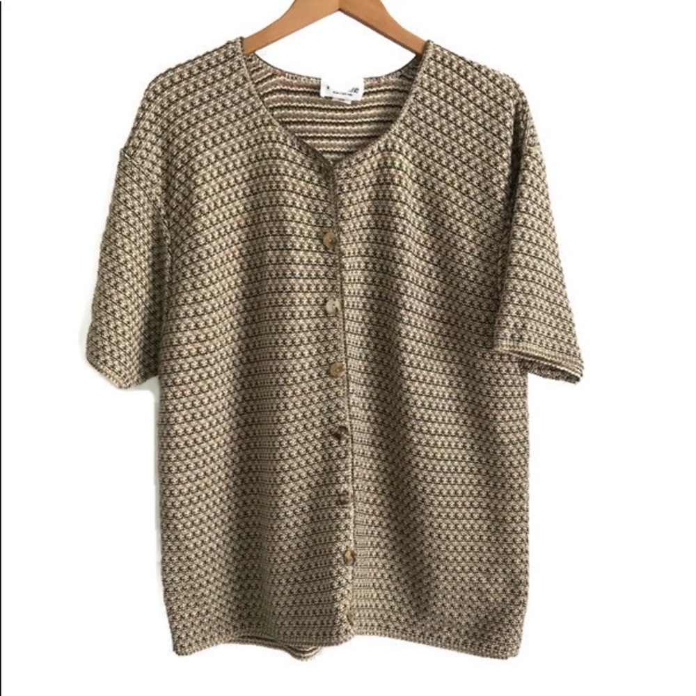 Reba Rose Women Short Sleeves Knitted Cardigan Sweater 26/28
